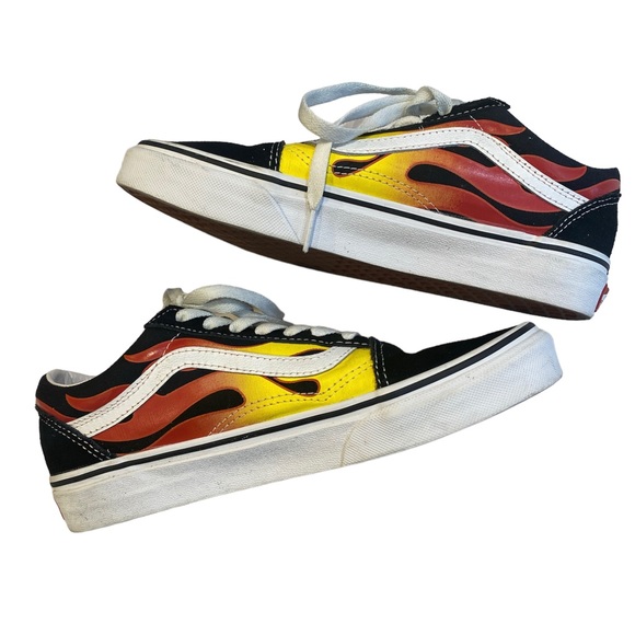 VANS Old Skool Classic Flame Skateboard Sneakers 500714 low Top Men 6 Women 7.5 - Picture 3 of 8